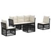 vidaXL Tuinbankenset 6 pcs Zwart poly rattan
