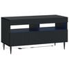 vidaXL LED tv-meubel HAARLEM 81 x 35 x 43 cm Zwart Bewerkt hout