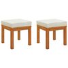 vidaXL Tuinkrukjes 2 st met kussens 40x40x42 cm massief acaciahout