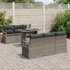 vidaXL Tuin Sofa Set met opslag met kussen 7 pcs Grijs poly rattan