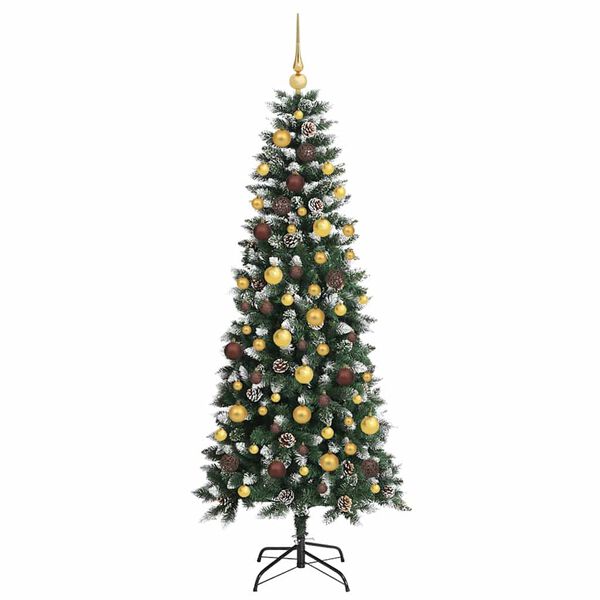 vidaXL Kunstkerstboom met 300 LED Groen 180 cm PVC en Plastic en Staal