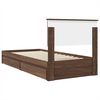 vidaXL Opslag bed met hoofdeinde Bruin Eiken 100 x 200 cm Bewerkt hout