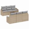 vidaXL Bankstel 7 st Beige en Licht Grijs 55 x 55 x 37 cm poly rattan