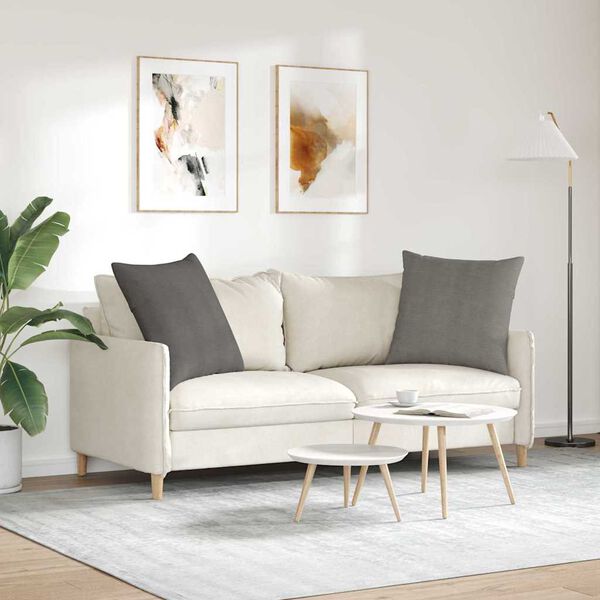 vidaXL Sofa Kussens 2 stuks Lichtgrijs 60 x 60 cm Cordstof