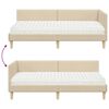 vidaXL Hoekbedframe met Matras Anders met hoofdeinde 2 pcs Cr&egrave;me Stof