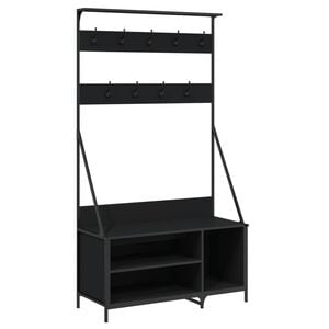 vidaXL Kledingrek met schoenenrek 100x41x184 cm zwart