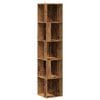 vidaXL Hoekkast 33x33x165 cm bewerkt hout oud houtkleurig