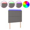vidaXL Hoofdbord LED 80x5x118/128 cm kunstleer grijs