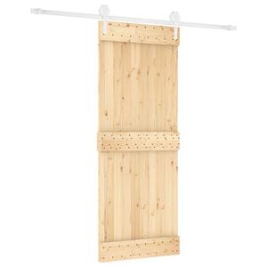 vidaXL Schuifdeur 80 x 210 cm Massief Grenenhout (Niet-Behandeld)