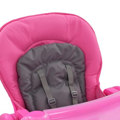 vidaXL Kinderstoel hoog roze en grijs