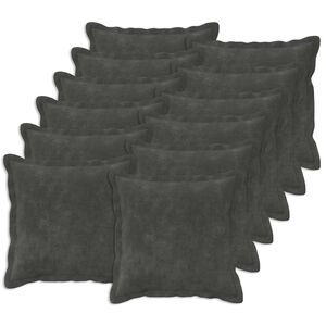 vidaXL Kussensloop 12 st HOUTEN Antracietkleurig 40 x 40 cm