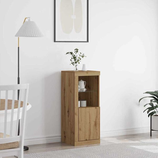 vidaXL LED Sideboard Artisan Eiken 41 x 37 x 100 cm Bewerkt hout