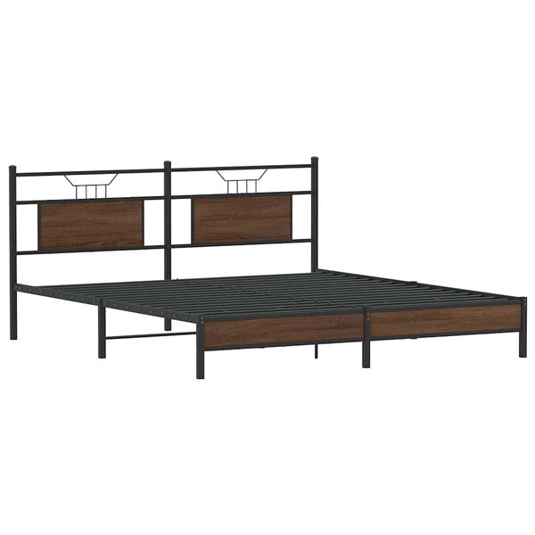 vidaXL Bedframe zonder matras 183x213 cm spaanplaat bruin eikenkleurig
