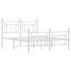 vidaXL Bedframe met hoofd- en voeteneinde metaal wit 140x200 cm