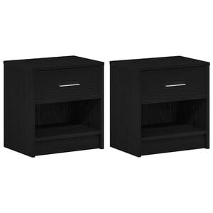vidaXL Nachtkastjes 2 st met lade 39x28x41 cm zwart