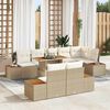 vidaXL Tuin Sofa Set met opslag 9 pcs Beige Poly riet