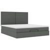 vidaXL Ottoman bed met matras en LED's 160x200cm stof donkergrijs