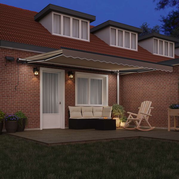 vidaXL Inklapbaar Zonnescherm Beige 450 &times;300 cm Stof