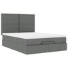 vidaXL Ottoman bed met matras en LED's 140x200cm stof donkergrijs