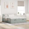 vidaXL Ottoman bed met matrassen en LED's 180x200cm fluweel lichtgrijs