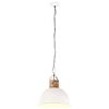 vidaXL Hanglamp industrieel rond E27 51 cm massief mangohout wit