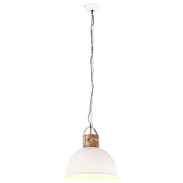 vidaXL Hanglamp industrieel rond E27 51 cm massief mangohout wit