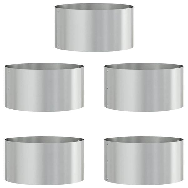 vidaXL Plantenring 5 pcs Zilver 40 x 40 x 20 cm Gegalvaniseerd staal