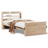 vidaXL Bedframe met hoofdbord massief grenenhout 75x190 cm