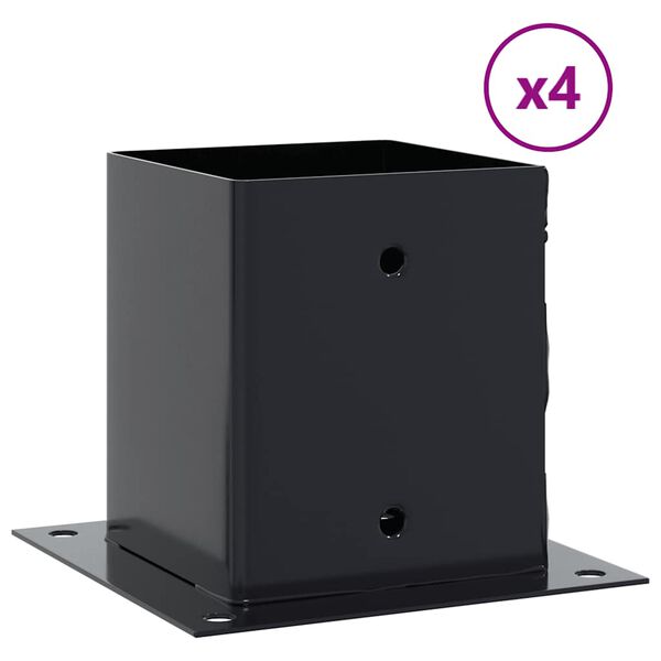 vidaXL Spokkels vierkant 4 st 101x101 mm gepoedercoat staal antraciet