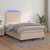 vidaXL Boxspring met matras en LED kunstleer cappuccinokleur 120x190cm