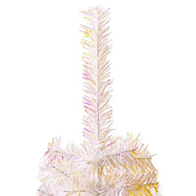 vidaXL Kunstkerstboom met iriserende uiteinden 240 cm PVC wit
