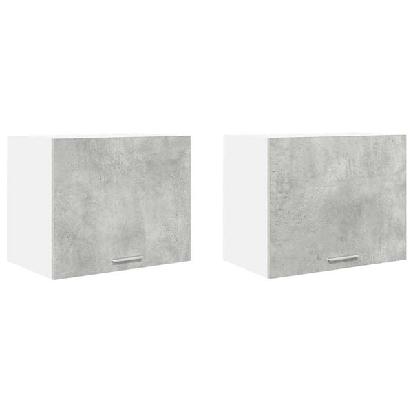 vidaXL Hangkast 2 pcs Beton Grijs en Wit 50 x 31 x 40 cm Bewerkt hout