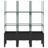 vidaXL Plantenbak met latwerk 120x40x142,5 cm polypropeen zwart