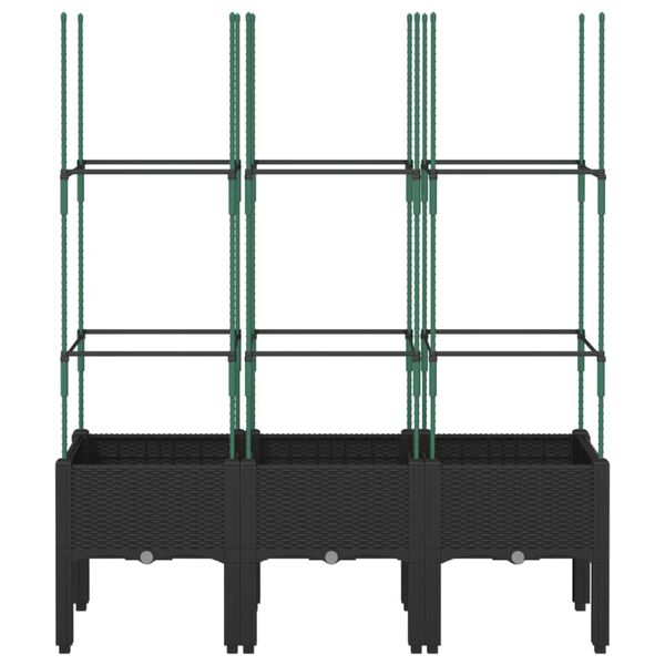 vidaXL Plantenbak met latwerk 120x40x142,5 cm polypropeen zwart