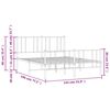 vidaXL Bedframe met hoofd- en voeteneinde metaal wit 135x190 cm