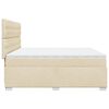 vidaXL Boxspring met matras stof cr&egrave;mekleurig 200x200 cm