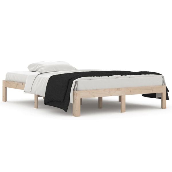 vidaXL Bedframe massief hout 135x190 cm