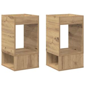 vidaXL Bijzettafel 2 st Artisan Eiken 30 x 30 x 56 cm Bewerkt hout