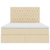 vidaXL Opbergbed met LED met matras Cr&egrave;me 140 x 200 cm Polyester