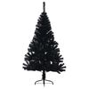 vidaXL Kunstkerstboom met standaard half 150 cm PVC zwart