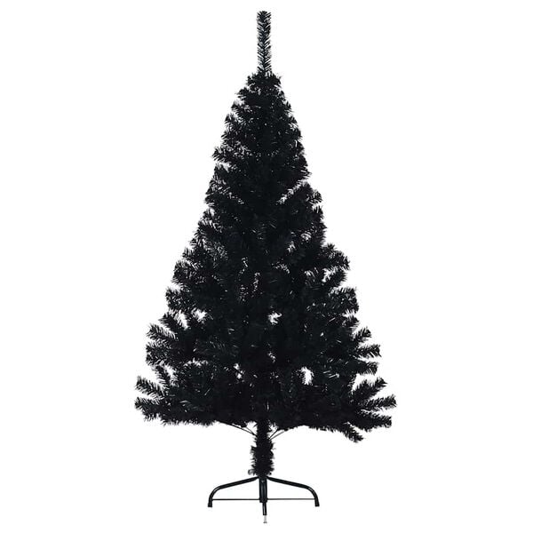 vidaXL Kunstkerstboom met standaard half 150 cm PVC zwart