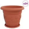 vidaXL Plantenpotten 24 st Baksteenrood &Oslash; 39 x 32 cm Kunststof