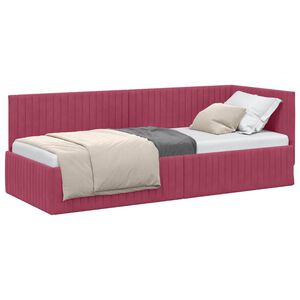 vidaXL Hoekbedframe Wijnrood 80 x 200 cm Fluweel