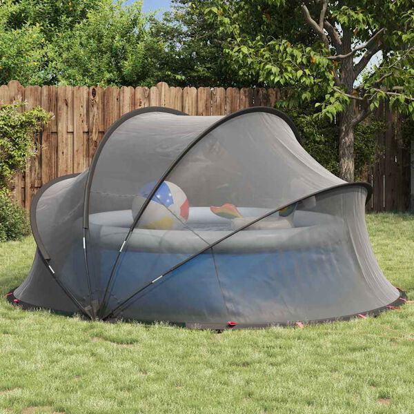 vidaXL Pooldome Zwart 336 x 322 x 160 cm 185T polyester met PU-coating