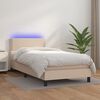 vidaXL Boxspring met matras en LED kunstleer cappuccinokleur 80x200 cm