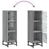 vidaXL Hoge kast met glazen deuren 35x37x120 cm grijs sonoma eiken
