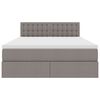 vidaXL Opbergbed met LED met matras Taupe 140 x 190 cm Polyester