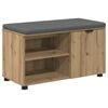 vidaXL Schoenbank met kussen Artisanaal eiken 80 x 38 x 46 cm