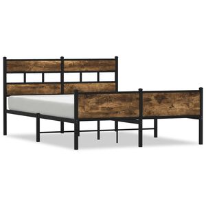 vidaXL Bedframe zonder matras metaal gerookt eikenkleurig 160x200 cm