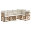 vidaXL Buiten bankenset met kussen 5 pcs Naturel Polyester